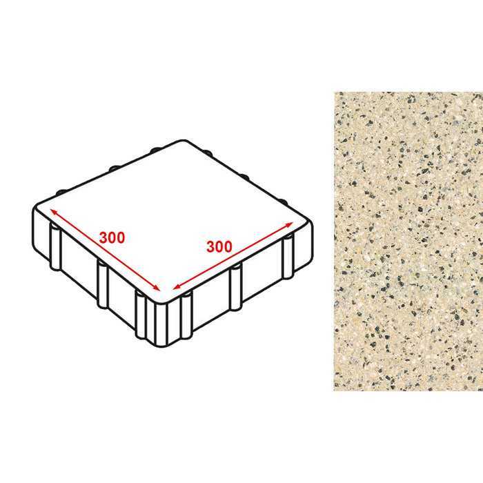 Плитка тротуарная Готика Granite FERRO, Жельтау 300х300х60 мм