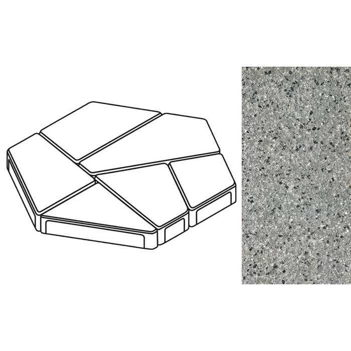 Плита тротуарная Готика Granite FERRO, полигональ, Белла Уайт, 893х780х80 мм