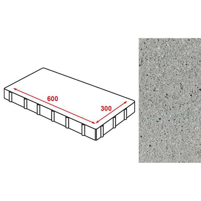 Плита тротуарная без фаски Готика Granite FERRO, Цветок Урала 600х300х60 мм