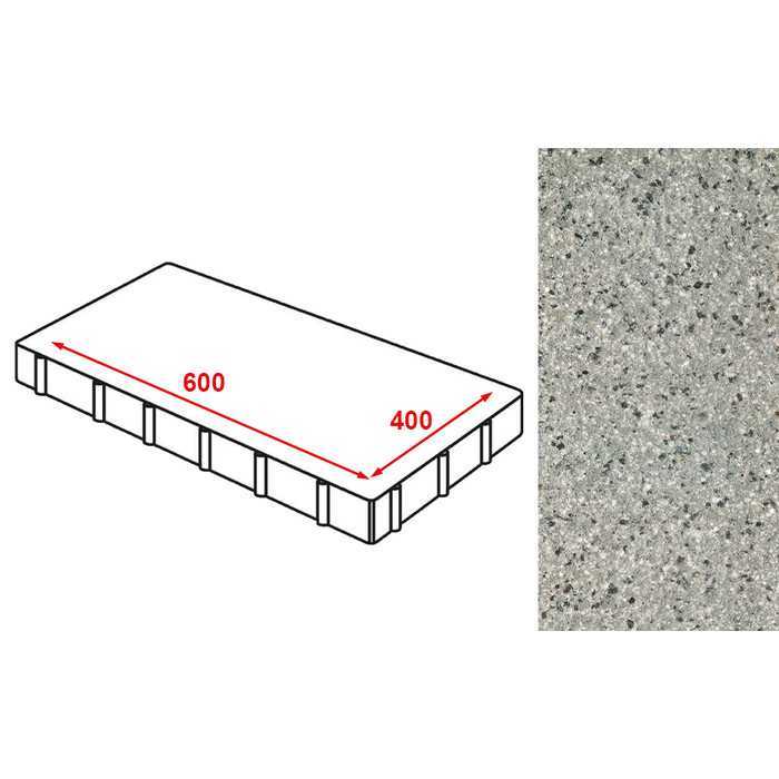 Плита тротуарная Готика Granite FERRO, Белла Уайт, 600х400х80 мм