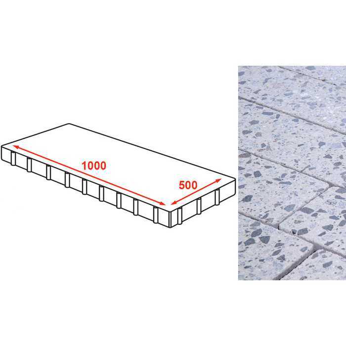 Плита тротуарная Готика Granite FINERRO, Грис Парга 1000х500х80 мм