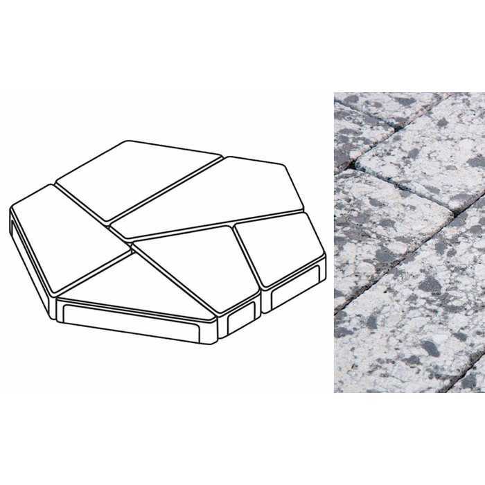 Плита тротуарная Готика Granite FINERRO, полигональ, Диорит, 893х780х80 мм