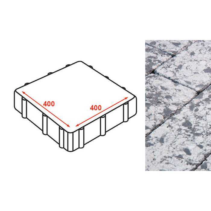 Плита тротуарная Готика Granite FINERRO, Диорит 400х400х80 мм