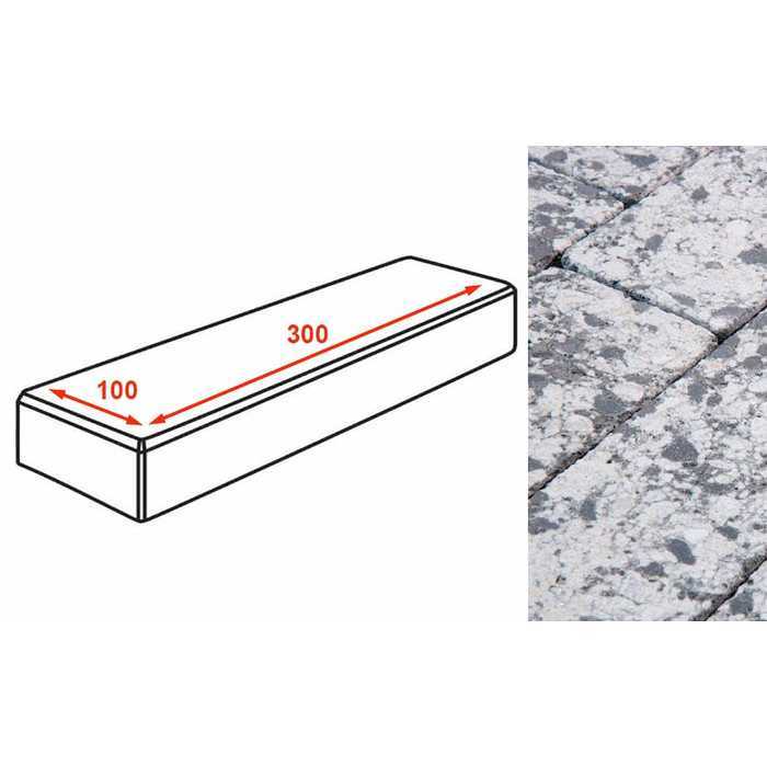 Плитка тротуарная Готика Granite FINERRO, паркет, Диорит 300х100х80 мм