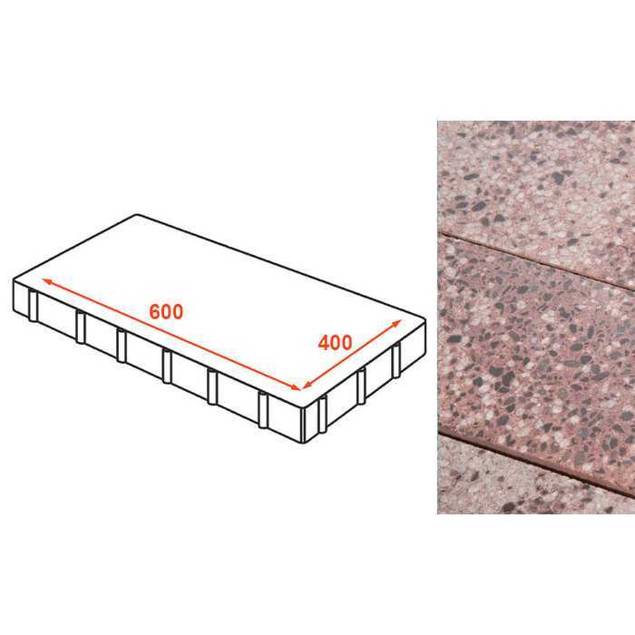 Плита тротуарная Готика Granite FINO, Сансет 600х300х80 мм