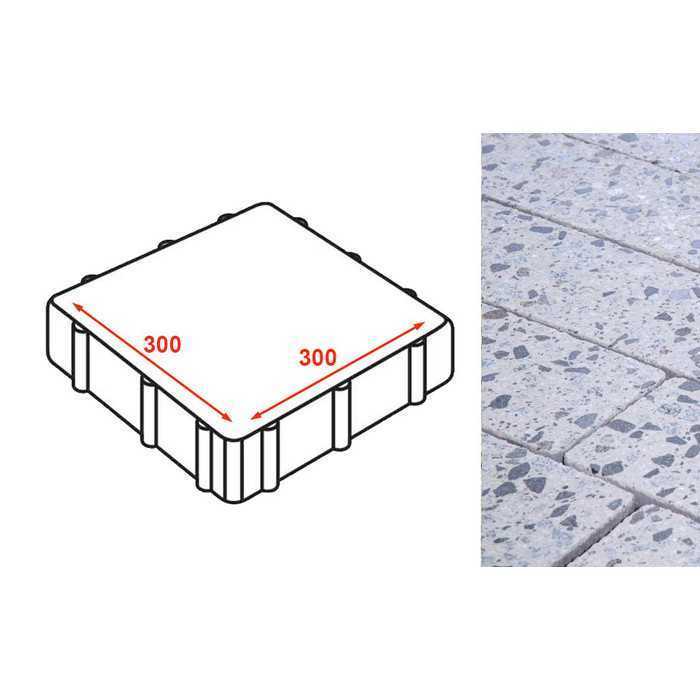 Плита тротуарная Готика Granite FINERRO, Грис Парга 300х300х80 мм