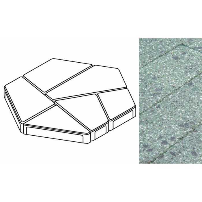 Плита тротуарная Готика Granite FINERRO, полигональ, Порфир, 893х780х80 мм