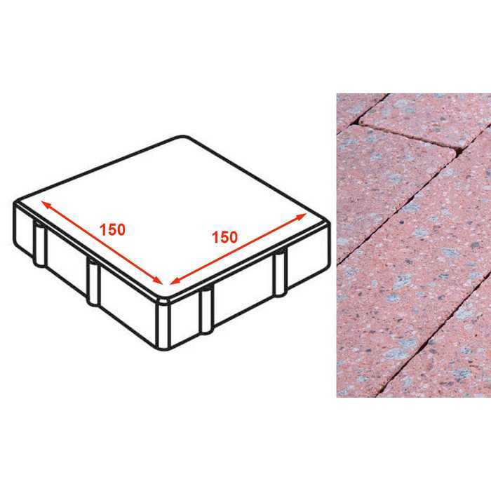 Плита тротуарная Готика Granite FINERRO, квадрат, Травертин 150х150х80 мм