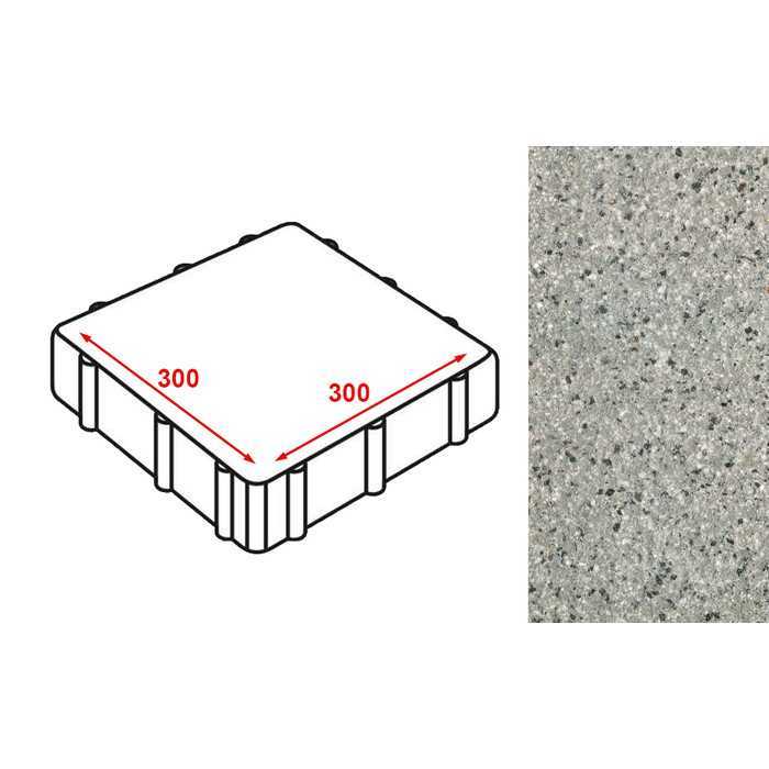 Плита тротуарная Готика Granite FERRO, Белла Уайт 300х300х80 мм