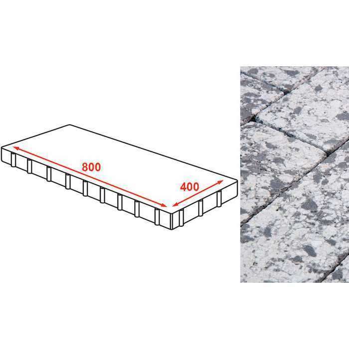 Плита тротуарная Готика Granite FINERRO, Диорит 800х400х80 мм