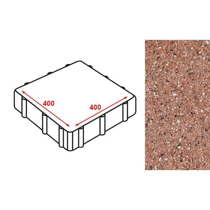 Плита тротуарная Готика Granite FERRO, Емельяновский 400х400х80 мм