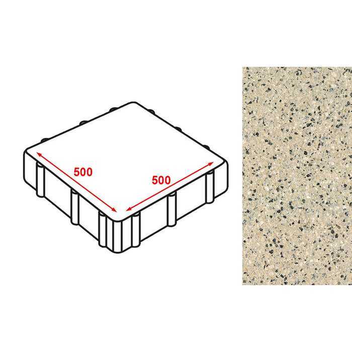 Плита тротуарная Готика Granite FERRO, Жельтау 500х500х80 мм