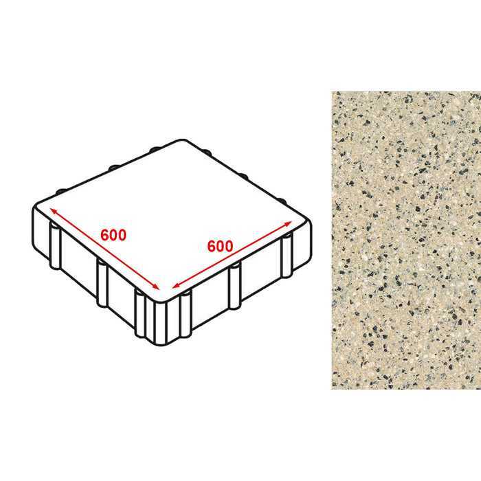 Плита тротуарная Готика Granite FERRO, Жельтау 600х600х80 мм