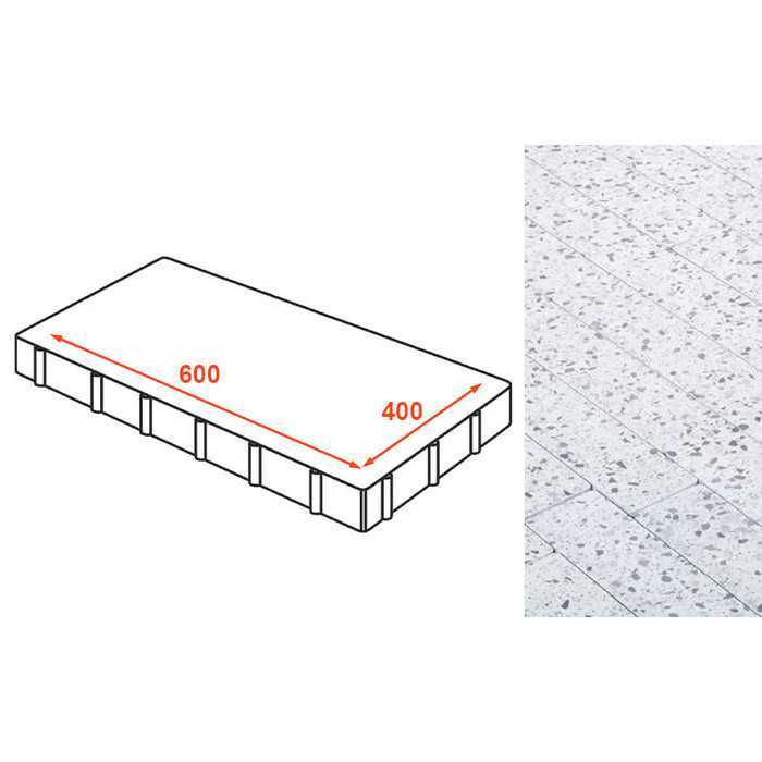 Плита тротуарная Готика Granite FINO, Грис Парга 600х400х80 мм