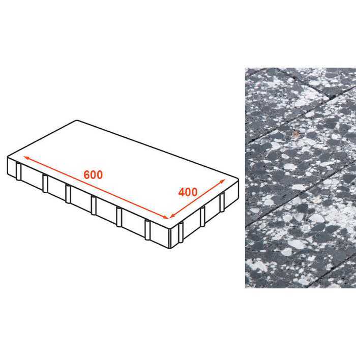 Плита тротуарная Готика Granite FINO, Диорит 600х400х80 мм