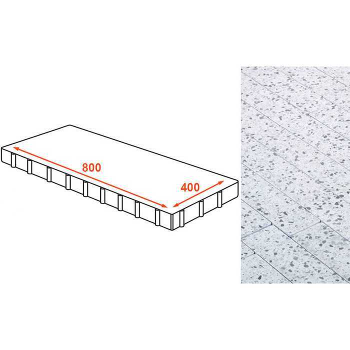 Плита тротуарная Готика Granite FINO, Грис Парга 800х400х80 мм